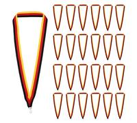 PATIKIL Rubans De Cou pour Récompenses, 50 Pièces Rubans De Médaille en Polyester avec Attache Rapide pour Compétitions Réussite Sports Fête, Noir/Rouge/Jaune