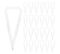 PATIKIL Rubans De Cou pour Récompenses avec Attaches Snap, 66 Pièces Lanières De Médaille en Polyester pour Compétitions Réussite Sports Fête, Blanc
