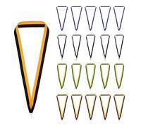 PATIKIL Rubans De Cou pour Récompenses, Lot de 50 Rubans De Médaille en Polyester avec Attache Rapide pour Compétitions Réussite Sports Fête, Bleu/Blanc/Vert/Jaune/Noir