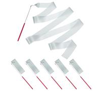 PATIKIL Rubans De Danse, 6 Pack 78.7 Pouces Streamers De Gymnastique Et Danse Avec Baguette Antidérapante Pour Cadeaux, Danse, Spectacles De Talent, Twirling De Baguette, Ton Argenté