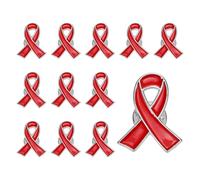 PATIKIL Rubans Rouges Épingles, 12 Pcs Épingles De Sensibilisation Avec Fermoir Sécurisé Broche En Émail Pour Événements De Collecte De Fonds De Soutien Public À La Charité