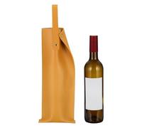 PATIKIL Sac À Bordeaux en Cuir, Sac Cadeau À Bordeaux Réutilisable Double Couche Porte-Bouteille Jaune Clair Alcools Porte-Bouteille Unique Anniversaire, Mariage, Pique-Nique, Fête,