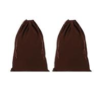 PATIKIL Sac à Poussière pour Chaussures, 2 Paquets de Pochette à Chaussures en Flanelle Double avec Fermeture à Cordon Lavable, Sacs à Chaussures Respirants, Marron