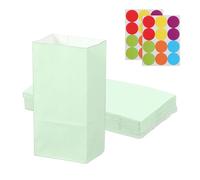 PATIKIL Sac de Fête24 Pcs 3,5x2,4x7,1 Pouces Mini Sacs en Papier pour Bonbons Cadeaux Friandises Célébration Halloween Anniversaire Mariage avec AutocollantsVert Doux