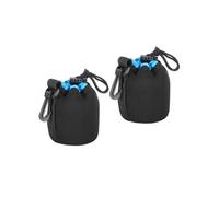 PATIKIL- Sac pour objectif d'appareil photo 2pcs,avec sangle et crochet, 8x10cm Noir Bleu