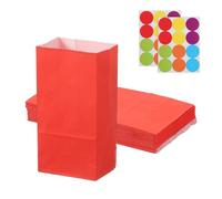 PATIKIL Sachet de Fête24 Pcs 3,5x2,4x7,1 Pouces Mini Sachets Bonbons Cadeaux Friandises Célébration Halloween Anniversaire Mariage Fête avec AutocollantsRouge