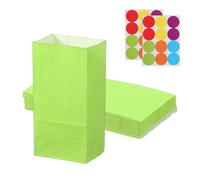 PATIKIL Sachet de Fête24 Pcs 3.5x2.4x7.1 Pouces Mini Sacs en Papier pour Bonbons Cadeaux Friandises Célébration Halloween Anniversaire Mariage Fête avec AutocollantsVert Clair