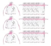 PATIKIL Sachets en Organza, 100 pcs 7 x 9cm Pochons Bonbons en Mesh à Cordon, sachets Cadeaux Bijoux Butterfly pour Mariages Noël Festivals Fournitures Maquillage, Rose argenté