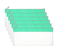 PATIKIL Sacs à argent avec fermeture éclair 8,7x3,9 pouces, 6 pièces Enveloppes dépôt billets en PVC transparent Portefeuille chèques pour pièces Argent, cosmétiques, factures, bleu cyan