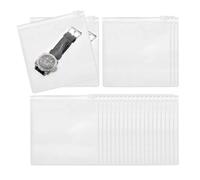 PATIKIL Sacs à Bijoux en Pvc, 25 Pièces 5" X 5" Pochettes à Bijoux Transparentes à Fermeture Éclair Anti-Oxydation Auto-Scellantes pour Boucles D'Oreilles Colliers Bracelets