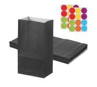 PATIKIL Sacs À Cadeaux De Fête24 Pcs 12,954x7,874x23,876 cm/5,1x3,1x9,4 Inch Sacs À Bonbons En Papier Moyens Cadeaux Friandises Célébration Mariage Fête Avec AutocollantsNoir