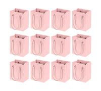 PATIKIL Sacs Cadeaux 4 x 2,8 x 4,5 Pouces, 12 Pcs Petits Sacs avec Poignées et Carte de Vœux pour Faveurs de Fête, Mariage, Enterrement de Vie de Jeune Fille, Festivals, Rose