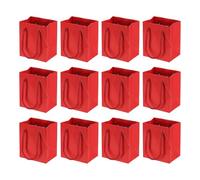 PATIKIL Sacs Cadeaux 4 x 2.8 x 4.5 Pouces, 12 Pcs Petits Sacs Fourre-Tout Avec Poignées Et Carte De Vœux Pour Faveur De Mariage Douche Nuptiale Fêtes, Rouge
