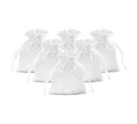 PATIKIL Sacs Cadeaux en Satin, 6 Pcs 3,5 x 3 Pouces Sacs à Cordon pour Mariage Anniversaire Noël gemmex Fête, Blanc