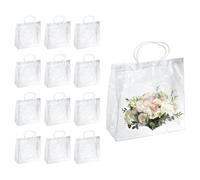 PATIKIL Sacs Cadeaux Réutilisables Transparents Avec Poignée, 12Pcs 28 x 28 x 11cm (H x L x P) Sacs En PVC Plastique Pour Bonbons Cadeaux Pour Mariage Anniversaire Fête Célébration Fête