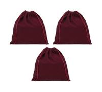 PATIKIL Sacs en Velours Larges avec Cordons de Serrage, Lot de 3 Sacs de 14 x 14 pouces pour Sèche-Cheveux, Sac de Rangement pour Hôtel pour Voyager, Couleur Bourgogne
