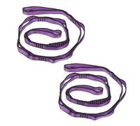 PATIKIL Sangle en chaîne Daisy, Lot de 2 Sangles d'escalade Robustes en Nylon Ajustables avec 8 Boucles pour Balançoire de Yoga Aérien, Violet