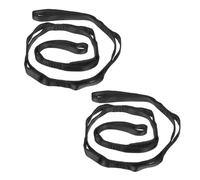 PATIKIL Sangle en chaîne Daisy, Lot de 2 Sangles d'escalade Robustes en Nylon Ajustables avec 8 Boucles pour Balançoire de Yoga Aérien, Noir
