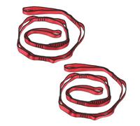 PATIKIL Sangle en chaîne Daisy, Lot de 2 Sangles d'escalade Robustes en Nylon Ajustables avec 8 Boucles pour Balançoire de Yoga Aérien, Rouge