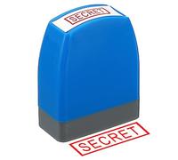 PATIKIL Secret Timbre Auto Encrage, Rouge Encre Bureau Timbres Pré Encré Message Timbre Rechargeable Affaires Timbre Style 1, Bleu