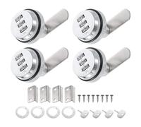 PATIKIL Serrure Combinaison 1,5", 4pcs Serrures pour Classeurs Armoires avec Serrures Combinaison Mot Passe Codées Armoires avec Cylindre Chromées pour Tiroirs 0,2 0,5 Po Épaisseur, Argent