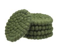 PATIKIL Set of 5 Round Wool Felt Coasters, Absorbent Cute Desk Coaster pour Drinks Handmade Felt Table Decor Fun Merino Wool Pads pour Bar Home Office Restaurants, Green