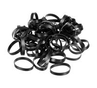 PATIKIL Silicone Caoutchouc Bandes Anneaux 100pcs Antidérapant 1 7/8" Plat Noir pour Livres, Art, Boîtes, Enveloppes Cordons, Enveloppes Sacs