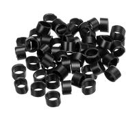 PATIKIL Silicone Caoutchouc Bandes Anneaux 50pcs Antidérapant 3/8" Plat Noir pour Livres, Art, Boîtes, Enveloppes Cordons, Enveloppes Sacs