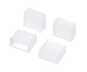 PATIKIL Silicone Terminal Capuchon Bouchon Couverture, 200 Paquet IP67 Imperméable Apte 3528/2835/3014 8mm Large Bande Tube LED, Transparent