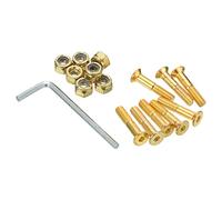 PATIKIL Skateboard Matériel Trousse, 1" Montage Vis Hexagon Tête Boulons Écrous Ensemble avec Clé à Molette pour Longboard Croiseur, Doré