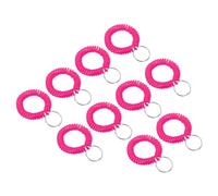 PATIKIL Spirale Poignet Bobine Porte-clés, 10 Paquet Plastique Extensible Poignet Bracelet nneau Support pour Extérieur Sport Gym Piscine Sauna, Rose Rouge