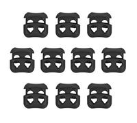 PATIKIL Spring Cord Lock, 10 Pack Elastic Toggle Stopper Double Hole String Lock Fastener Slider End for Paracord, Camping, Hiking, Shoelace Replacement, Black