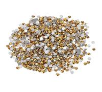 PATIKIL SS16/1440Pcs Strass en Verre Cristal, Strass À Dos Plat en Verre Cristal Pierres Cristal Synthétiques Diamant pour Art Ongle Artisanat Vêtements DIY Maquillage, Ton Or