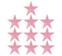 PATIKIL Star Iron-on Patches, 10 Pcs Sew On Star Embroidered Patches Appliques Embellishments Pour Clothing Jackets Hat Backpack Repairing Decorations, Pink, 3" x 2.8"