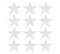 PATIKIL Star Iron-on Patches, 12 Pcs Étoiles à Coudre Patches Brodés Appliques Décorations pour Vêtements Vestes Chapeaux Sac à Dos Réparation Décorations, Blanc, 3.2" x 3.2"