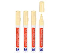 PATIKIL Stylo à Coulis, 4 Paquet Tuile Peinture Marqueurs Réparation Stylos Peinture Stylos Tuile Coulis Scellant Stylo avec Extra Pointes pour Plancher Tuile Écart, Beige