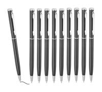 PATIKIL Stylo Bille Métallique Fin, 12Pcs Encre Noire 1mm Pointe Moyenne Stylo Rétractable Léger Écriture Fluide Avec Porte-Mines Métalliques Pour Bureau Mariage Livre D'Or, Noir
