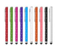 PATIKIL Stylos pour Ecrans Tactiles, 10 Pcs Stylo Capacitif Universel en Metal Cristal De Haute exactitude pour Telephones Tablettes Ordinateurs Portables, Multicolore