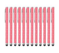 PATIKIL Stylos pour Écrans Tactiles, 12 Pcs Stylo Capacitif Universel en Métal Étincelant Cristal De Haute Précision pour Appareils À Écran Tactile Téléphones Tablettes, Rose