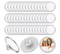 PATIKIL Sublimation pure Bouton, 50 pcs 0.98 pouce Aluminium DIY Sublimation Épingles Rond pour DIY Artisanat Badge Bijoux Revers, Argent Blanc