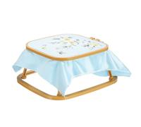 PATIKIL Support de Broderie Carré 9.4" x 8.7", Support Ajustable en ABS Plastique pour Point de Croix Mains Libres à 2 Niveaux, Cadre à Punch Needle pour Arts Textiles, Kaki