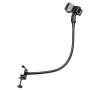 PATIKIL Support de Microphone de Bureau à Col de Cygne de 18,5 Pouces, Bras Flexible avec Pince, Pince à Ressort de Microphone de 3/8" à 5/8" pour Chant et Discours, Noir