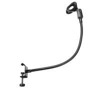 PATIKIL Support de Microphone de Bureau à Col de Cygne de 18,5 Pouces, Bras Flexible avec Pince, Support de Microphone de 3/8" à 5/8" pour Chant et Discours, Noir