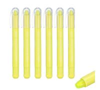 PATIKIL Surligneurs Fluorescents Jaunes, 6 Pack Stylos Surligneurs Gel Sans Transpercement Crayons Cire Neon Vue Claire Marqueur Lumineux Bâton À Tourner Mignon Pour Livres Bureau Adultes