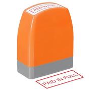 PATIKIL Tampon Autoncreur "Paid In Full" Notice Rouge Orange | Pré-Encré Message Rechargeable