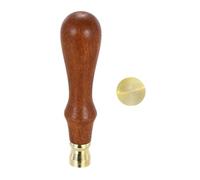 PATIKIL Tampon de cire naturel rond de 12 mm, tête en laiton amovible sans gravure, manche en bois pour enveloppe, invitation, emballage de bordeaux, emballage cadeau