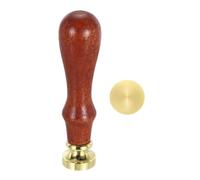 PATIKIL Tampon de cire naturel rond de 20 mm, tête en laiton amovible sans gravure, manche en bois pour enveloppe, invitation, emballage de bordeaux, emballage cadeau