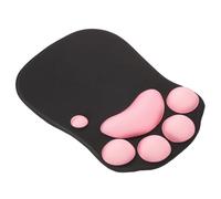 PATIKIL Tapis de Souris en Gel avec Repose-Poignet, Tapis de Souris Ergonomique Patte de Chat Confortable Mousse mémoire Base antidérapante Douce pour Ordinateur Portable Bureau, Noir Rose