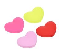 PATIKIL Tennis Vibration Amortisseur, 4 Paquet Forme Coeur Silicone Absorbeur Chocs Raquette Corde Amortissement pour Tennis Racquet, Jaune, Pâle Rose, Rouge, Rose