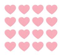 PATIKIL Thermocollant Correctifs, 16 Paquet Coeur Forme Coudre Brodé Correctifs Amour Appliques Embellissements pour Vêtements Vestes Chapeau Sac Dos Réparation, Lumière Rose